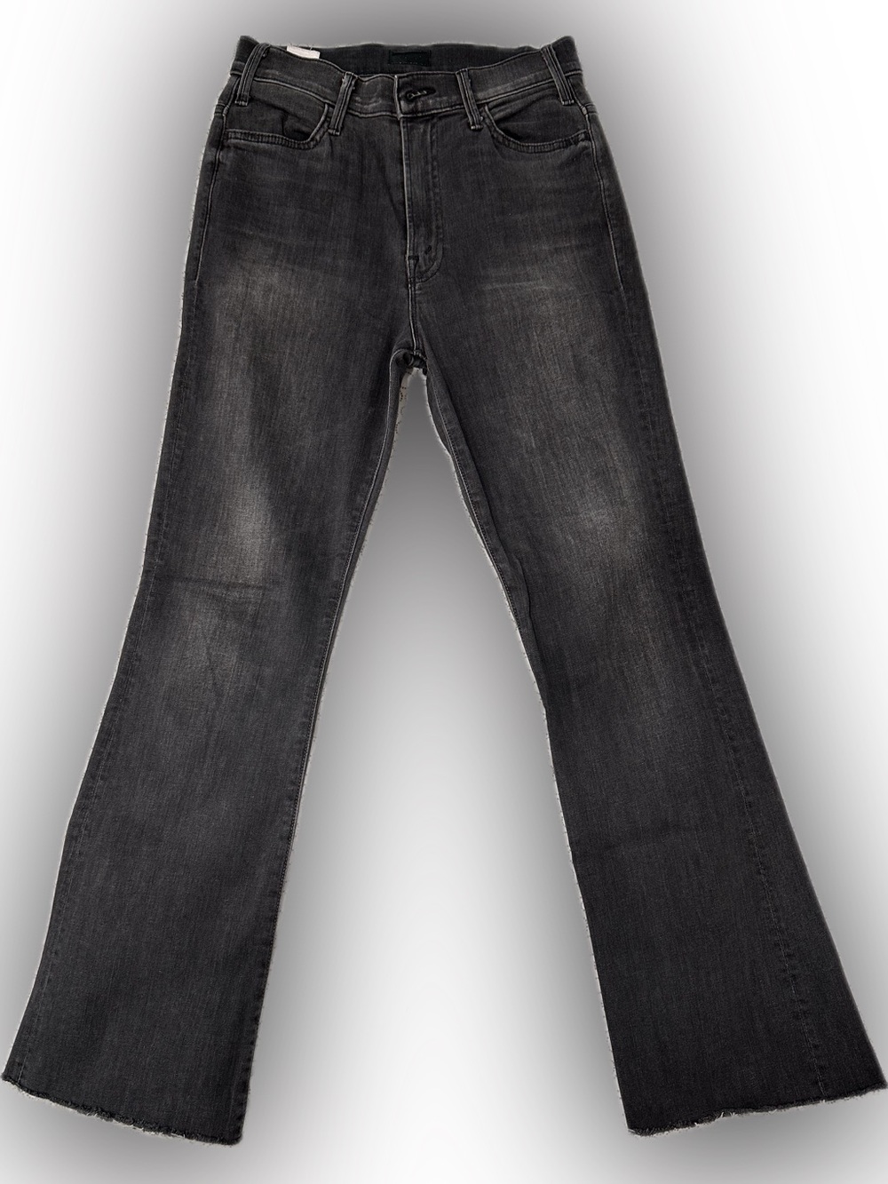 MOTHER Black Washed Flare Jeans